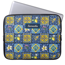 Funda Para Portátil Moda Azul verde azulado Cítrico Siciliano Mediterr