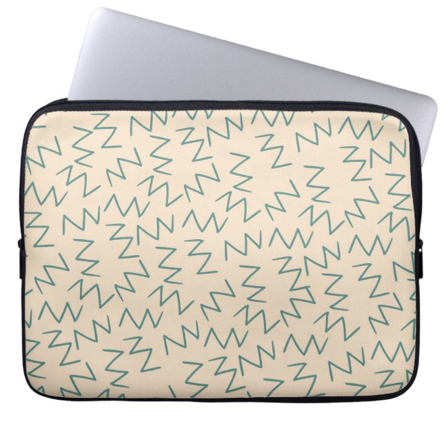 Funda Para Portátil Moda Beige Zig Zag (Frente)