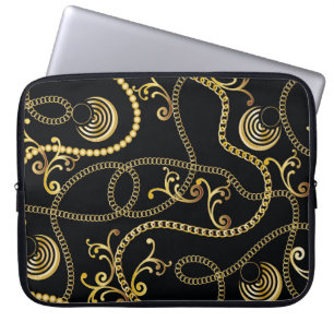 Funda Para Portátil Moda de patrón de cadena dorada sin inconvenientes