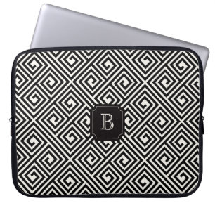 Funda Para Portátil Moda elegante Monograma moderno de clave griega de