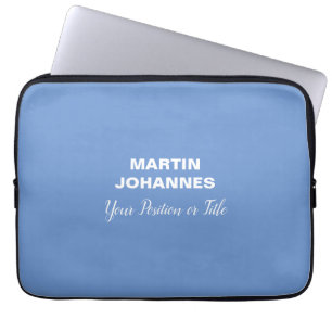 Funda Para Portátil Moda Elegante Plata Estilo Azul Minimalista