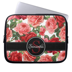 Funda Para Portátil Moda Elegante Vintage Roses rosados nombre floral