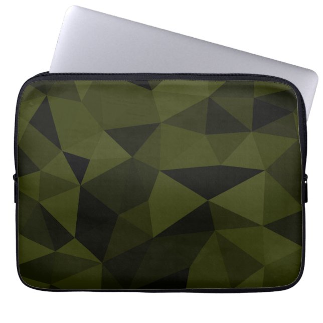 Funda Para Portátil Moda geométrica verde oscuro de malla geométrica d (Frente)
