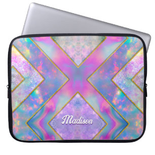 Funda Para Portátil Moda holográfica giratoria elegante rosa