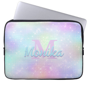 Funda Para Portátil Moda iridiscente unicornio purpurina falso rosa mo