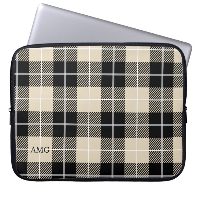 Funda Para Portátil Moda Monograma Thompson Camel Plaid Pattern (Frente)