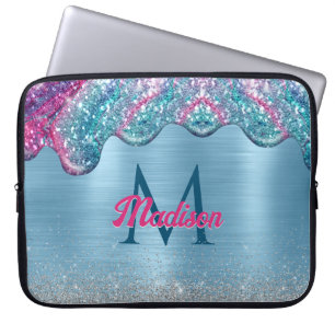 Funda Para Portátil Moda polvoriento azul violeta goteo monograma