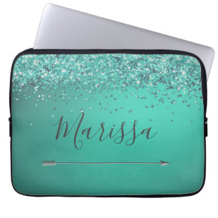 Funda Para Portátil Moda Purpurinoso Turquiose Personalizado