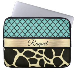 Funda Para Portátil Moda Quatrefoil Giraffe Imprimir