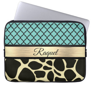 Funda Para Portátil Moda Quatrefoil Giraffe Imprimir