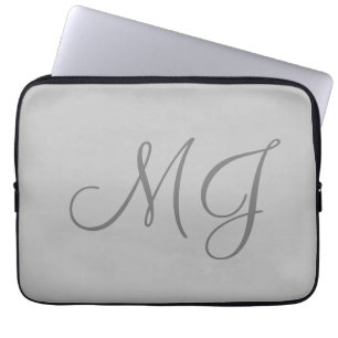 Funda Para Portátil Moda Única Monograma Gris Clásico