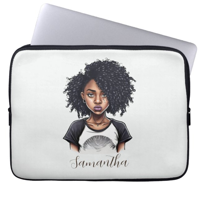 Funda Para Portátil Moda y mujer africana clásica (Frente)