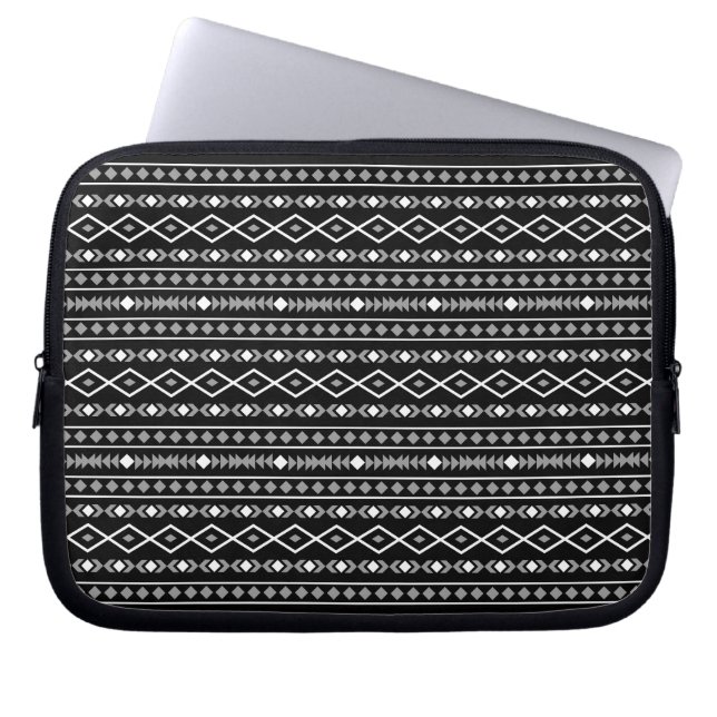 Funda Para Portátil Modalidades aztecas Patrón Blanco gris (Frente)