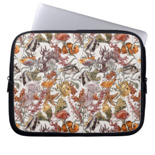 Funda Para Portátil Modelo 2 de la vida marina de la acuarela