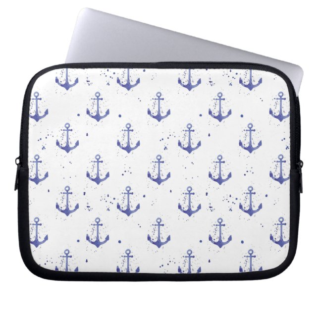 Funda Para Portátil Modelo 2 del ancla de la acuarela (Frente)
