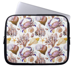 Funda Para Portátil Modelo 4 de la vida marina de la acuarela
