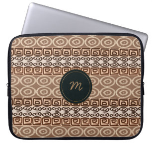 Funda Para Portátil Modelo a mano africano étnico. Monograma