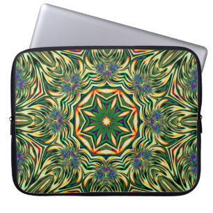 Funda Para Portátil Modelo abstracto verde del caleidoscopio 1