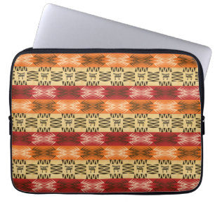 Funda Para Portátil modelo africano étnico de las rayas con simbols.