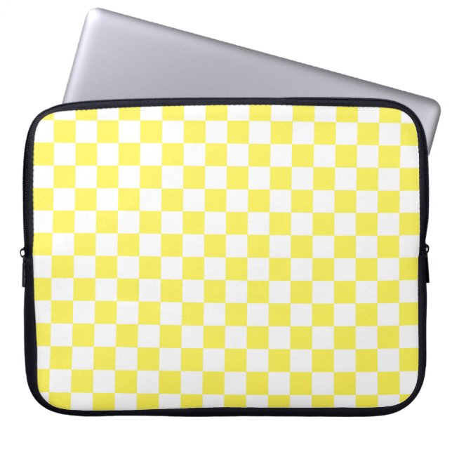 Funda Para Portátil Modelo amarillo del tablero de damas (Frente)
