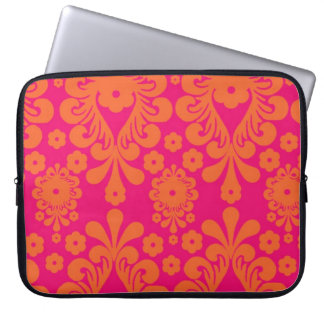 Funda Para Portátil Modelo anaranjado rosado fucsia del damasco del