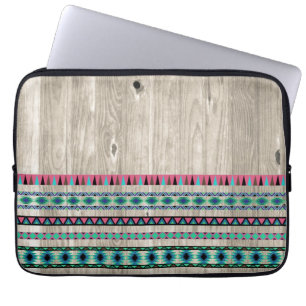 Funda Para Portátil Modelo azteca moderno en la madera