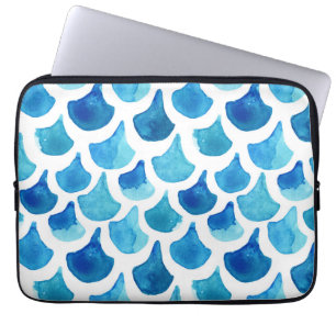 Funda Para Portátil Modelo azul de la escala de la acuarela