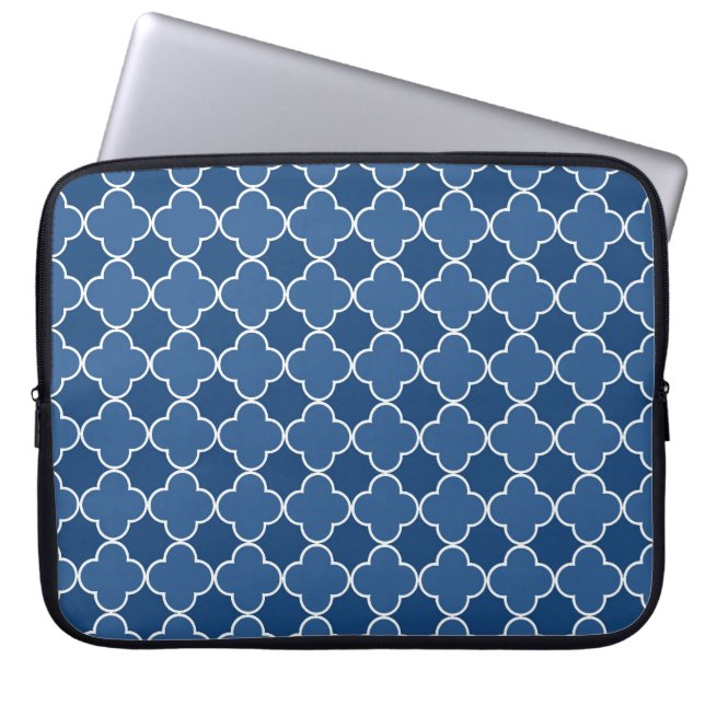 Funda Para Portátil Modelo azul de Quatrefoil del ordenador portátil (Frente)