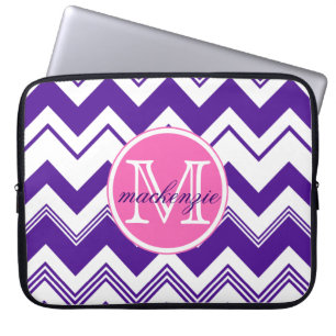 Funda Para Portátil Modelo blanco púrpura conocido de Chevron del