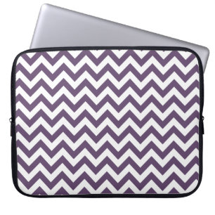 Funda Para Portátil Modelo blanco púrpura de Chevron