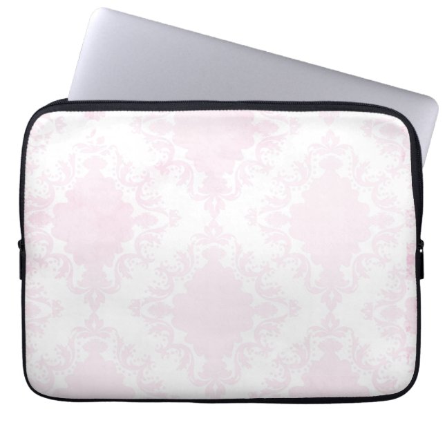 Funda Para Portátil Modelo blanco rosado femenino del damasco del (Frente)