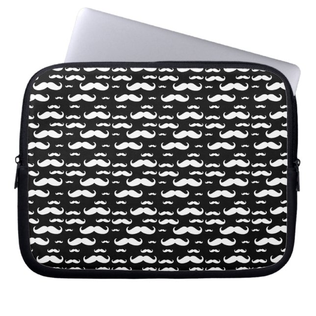 Funda Para Portátil Modelo blanco y negro del bigote (Frente)