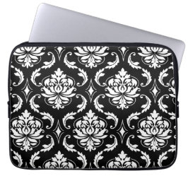 Funda Para Portátil Modelo blanco y negro del damasco del vintage