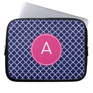 Funda Para Portátil Modelo con monograma de Quatrefoil