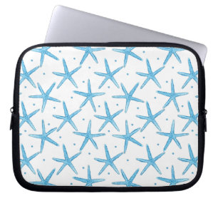 Funda Para Portátil Modelo de estrellas azul de mar de la acuarela