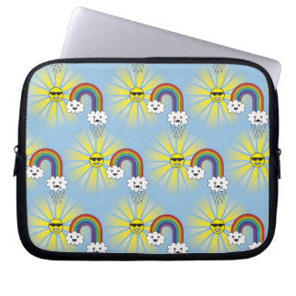 Funda Para Portátil Modelo de la nube y del arco iris de Kawaii Sun