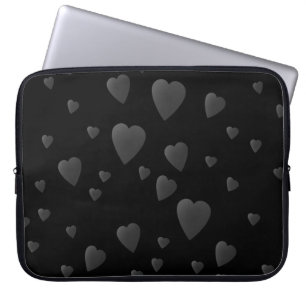 Funda Para Portátil Modelo de los corazones del amor en negro y gris