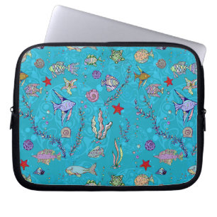 Funda Para Portátil Modelo de los pescados de la turquesa