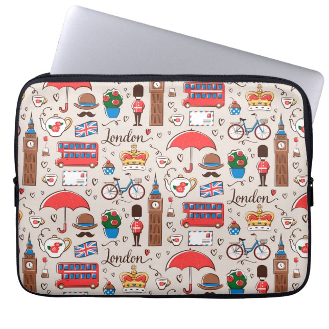 Funda Para Portátil Modelo de los símbolos de Londres (Frente)
