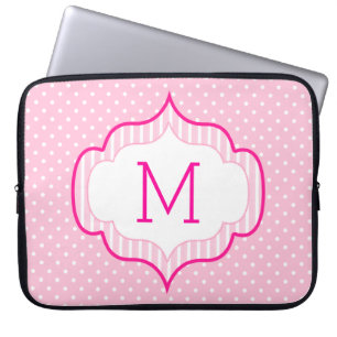 Funda Para Portátil Modelo de lunar de encargo rosado femenino del