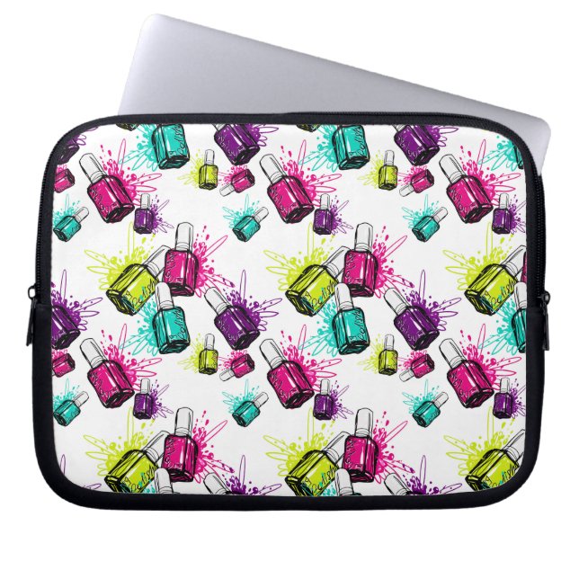 Funda Para Portátil Modelo de neón del esmalte de uñas (Frente)