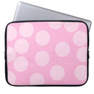 Funda Para Portátil Modelo de puntos grande. Palidezca - rosa y rosa