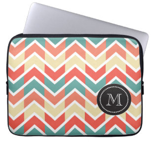Funda Para Portátil Modelo de zigzag azul rosado del extracto del