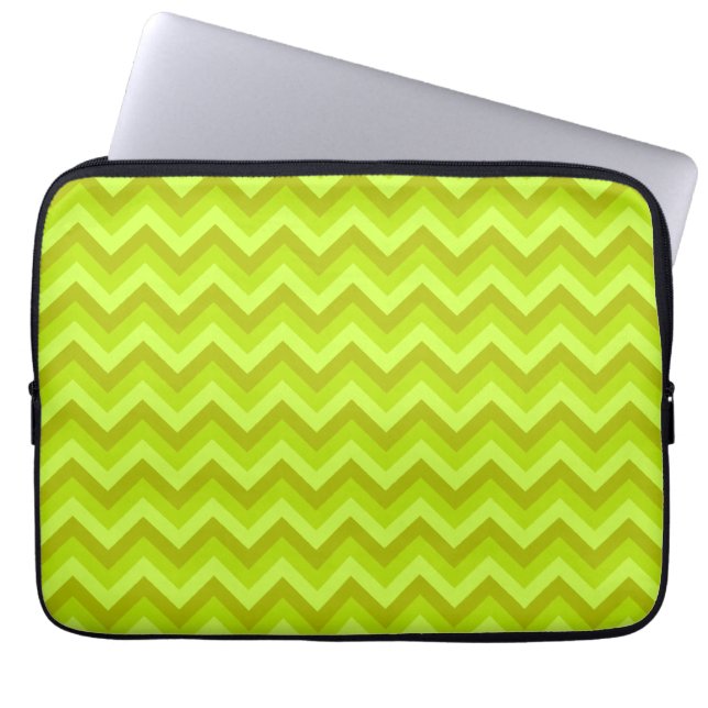 Funda Para Portátil Modelo de zigzag de la verde lima (Frente)