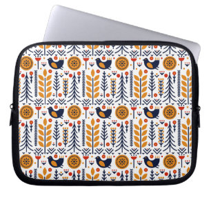 Funda Para Portátil Modelo del arte popular del pájaro del otoño