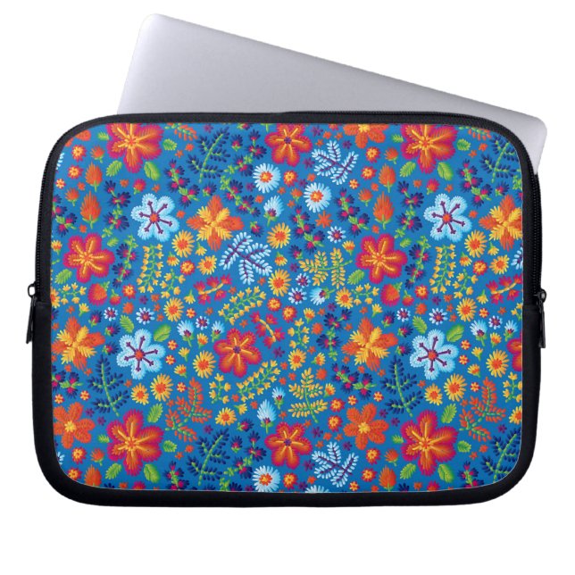 Funda Para Portátil Modelo del bordado de flores (Frente)