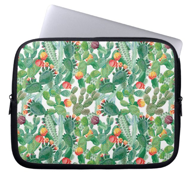 Funda Para Portátil Modelo del cactus de la acuarela (Frente)