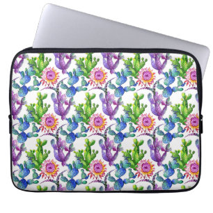 Funda Para Portátil Modelo del cactus del Wildflower de la acuarela