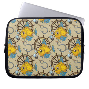 Funda Para Portátil Modelo del capitán de mar pescado