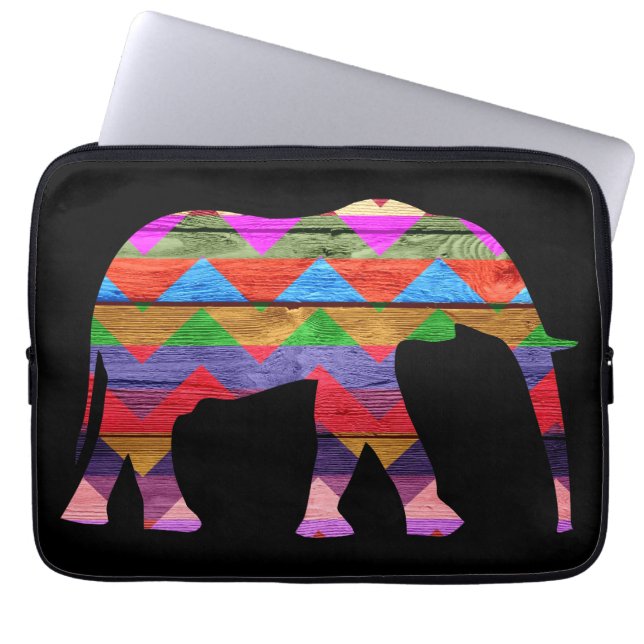 Funda Para Portátil Modelo del elefante de Chevron (Frente)